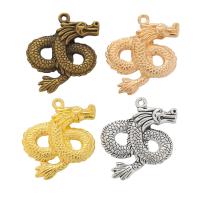 Tibetan Style Pendants, Dragon, plated, vintage & DIY, more colors for choice, nickel, lead & cadmium free, 45x39x6mm, Approx 100PCs/Bag, Sold By Bag
