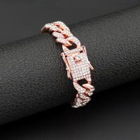 Zinc Alloy Bracelet fashion jewelry & for man & with rhinestone nickel lead & cadmium free 13mm Sold By PC