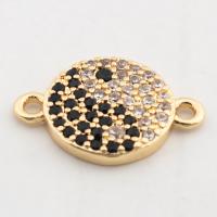 Cubic Zirconia Micro Pave Brass Connector, high quality gold color plated, DIY & micro pave cubic zirconia, nickel, lead & cadmium free, 15x10x2mm, Hole:Approx 2mm, Approx 20PCs/Lot, Sold By Lot