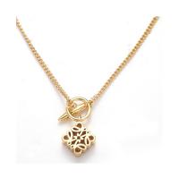 Brass Necklace gold color plated for woman & hollow nickel lead & cadmium free Length Approx 49 cm Sold By PC