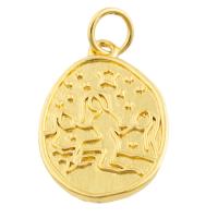 Brass Jewelry Pendants, gold color plated, fashion jewelry & DIY, nickel, lead & cadmium free, 18x13x2mm, Sold By PC