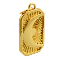 Brass Jewelry Pendants, Square, gold color plated, fashion jewelry & DIY, nickel, lead & cadmium free, 20x11x1mm, Sold By PC