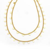 Brass Necklace with 5cm extender chain plated fashion jewelry golden nickel lead & cadmium free Length 41.5 cm Sold By PC