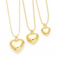 Messing Halskette, Herz, plattiert, Modeschmuck & verschiedene Größen vorhanden, goldfarben, frei von Nickel, Blei & Kadmium, Länge 43 cm, verkauft von PC