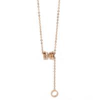 Titanstahl Halskette, mit Verlängerungskettchen von 2inch, für Frau & mit Strass, keine, Länge:ca. 15.7 ZollInch, verkauft von PC