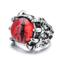Zinc Alloy Cuff Finger Ring with Acrylic Evil Eye plated vintage & for man Sold By PC
