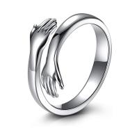 Zinc Alloy Cuff Finger Ring Hand platinum color plated Unisex & adjustable Sold By PC