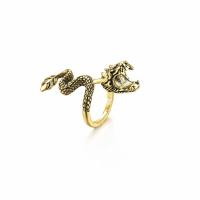 Tibetan Style Cuff Finger Ring, Dragon, gold color plated, adjustable & for man, Sold By PC