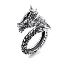 Zinc Alloy Cuff Finger Ring Dragon plated vintage & adjustable & for man Sold By PC