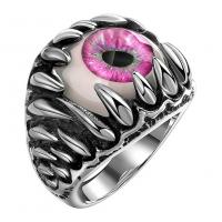 aleación de zinc anillo, con Acrílico, ojo de malvado, chapado, diverso tamaño para la opción & para hombre, más colores para la opción, tamaño:8-11, Vendido por UD
