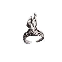 цинковый сплав Манжеты палец кольцо, Заяц, плакированный цветом под старое серебро, Винтаж & Мужская & регулируемый, продается PC
