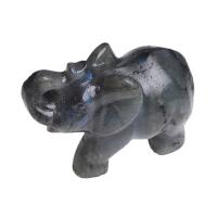 Labradorite décoration, éléphant, gravé, couleurs mélangées, Vendu par PC