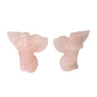 Rose Quartz Decoration Angel Wing Carved for home and office pink Sold By PC