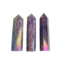 Natural Lepidolite Decoration, Conical, colorful plated, for home and office, purple, 90mm, Sold By KG