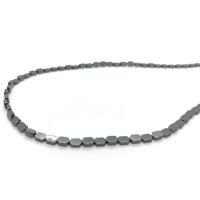 Nicht-magnetische Hämatit Perlen, Sechseck, poliert, DIY & verschiedene Größen vorhanden, schwarz, verkauft per ca. 40 cm Strang