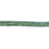 Niet-magnetische Hematiet kralen, Square, plated, DIY & verschillende grootte voor keus, groen, Per verkocht Ca 40 cm Strand