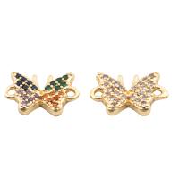 Cubic Zirconia Micro Pave Brass Connector Butterfly high quality gold color plated DIY & micro pave cubic zirconia nickel lead & cadmium free Approx 2mm Approx Sold By Lot