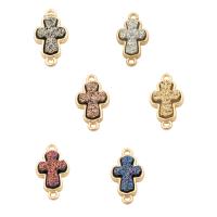 Brass Jewelry Connector, Cross, high quality plated, DIY, more colors for choice, nickel, lead & cadmium free, 19x10x4mm, Hole:Approx 2mm, Approx 10PCs/Lot, Sold By Lot