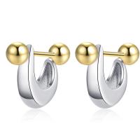 Brass Stud Earring plated fashion jewelry & for woman nickel lead & cadmium free 13*11mm 4mm Sold By Pair
