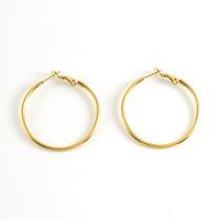 Boucle d'oreille Acier Titane, Plaqué or 18K, bijoux de mode & pour femme, doré, 40mm, Vendu par paire