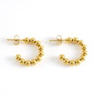 Boucle d'oreille Acier Titane, Plaqué or 18K, bijoux de mode & pour femme, doré, 20x19mm, Vendu par paire