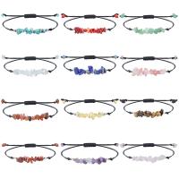 Gemstone Bracelets, Knot Cord, with Natural Gravel, irregular, handmade, Bohemian style & Unisex & adjustable, more colors for choice, Length Approx 9-31 cm, Sold By PC