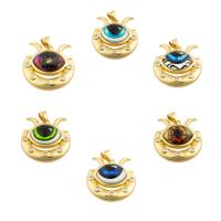 Rhinestone Brass Pendants, with Resin, gold color plated, fashion jewelry & DIY & with rhinestone, more colors for choice, nickel, lead & cadmium free, 22x22x1mm, Sold By PC
