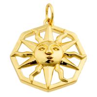 Brass Jewelry Pendants Sun gold color plated fashion jewelry & DIY & hollow nickel lead & cadmium free Sold By PC