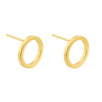 Brass Stud Earring Round gold color plated fashion jewelry & DIY nickel lead & cadmium free Sold By Pair