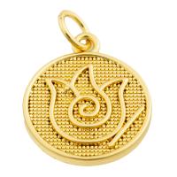 Brass Jewelry Pendants, Round, gold color plated, fashion jewelry & DIY, nickel, lead & cadmium free, 16x14x2mm, Sold By PC