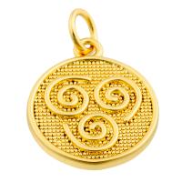 Brass Jewelry Pendants Round gold color plated fashion jewelry & DIY nickel lead & cadmium free Sold By PC