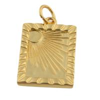Bijoux pendentifs en laiton, cadre, Placage de couleur d'or, bijoux de mode & DIY, protéger l'environnement, sans nickel, plomb et cadmium, 19x12x2mm, Vendu par PC
