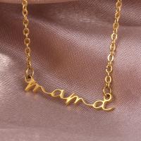 Stainless Steel Jewelry Necklace 304 Stainless Steel Alphabet Letter plated fashion jewelry Length Approx 17 Inch Sold By PC