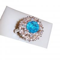 Mosaz Manžeta prst prsten, platinové barvy á, nastavitelný & micro vydláždit kubické zirkony & pro ženy, 22x12mm, Prodáno By PC