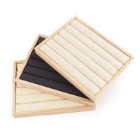 Wood Ring Display with Microfiber PU & PU Leather Rectangle Sold By PC