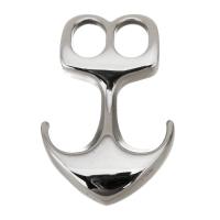 Stainless Steel Pendants, 304 Stainless Steel, Anchor, polished, fashion jewelry & DIY & double-hole, original color, 32.70x21.50x5.60mm, Hole:Approx 7.7x5.5mm, Sold By PC