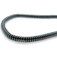 Nicht-magnetische Hämatit Perlen, flache Runde, poliert, DIY & verschiedene Größen vorhanden, schwarz, verkauft per ca. 40 cm Strang