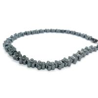 Nicht-magnetische Hämatit Perlen, Blume, poliert, DIY, schwarz, 10mm, verkauft per ca. 40 cm Strang