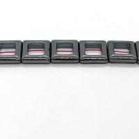 Granulos de hematita não-magnético, Praça, polido, DIY & vazio, preto, 14mm, vendido para Aprox 40 cm Strand