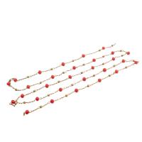 Brass Beading Chains with Glass DIY & faceted red nickel lead & cadmium free Sold By m