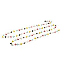 Brass Beading Chains, with Glass, DIY & faceted, multi-colored, nickel, lead & cadmium free, 4x4mm, Sold By m