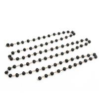 Brass Beading Chains with Glass DIY & faceted black nickel lead & cadmium free Sold By m
