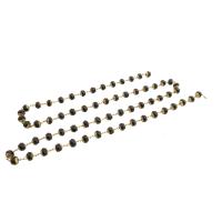 Brass Beading Chains, with Glass, DIY & faceted, black, nickel, lead & cadmium free, 6x6mm, Sold By m