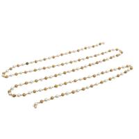 Brass Beading Chains with Plastic Pearl Round DIY white nickel lead & cadmium free Sold By m