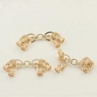 Brass Jewelry Clasps, real gold plated, DIY & micro pave cubic zirconia, nickel, lead & cadmium free, 45x8.3mm, Sold By PC