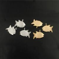 Brass Jewelry Pendants, Goldfish, plated, DIY, more colors for choice, nickel, lead & cadmium free, 11x13x1.6mm, Hole:Approx 1.5mm, Sold By PC