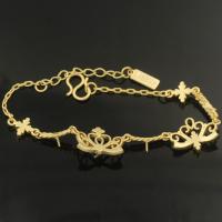 Brass Bracelet Findings, Crown, real gold plated, DIY, nickel, lead & cadmium free, Length:Approx 7.5 Inch, Sold By PC
