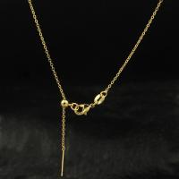 Латунь аксессуары ожерелья, плакированный настоящим золотом, Длина регулируемая & DIY, не содержит никель, свинец, длина:Приблизительно 18.9 дюймовый, продается PC