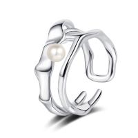 Brass Finger Ring with Shell Pearl fashion jewelry & for woman nickel lead & cadmium free 9mm 4mm Sold By PC