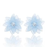 Bijoux boucles d'oreilles, plastique, fleur, pour femme, plus de couleurs à choisir, 39x35mm, Vendu par paire